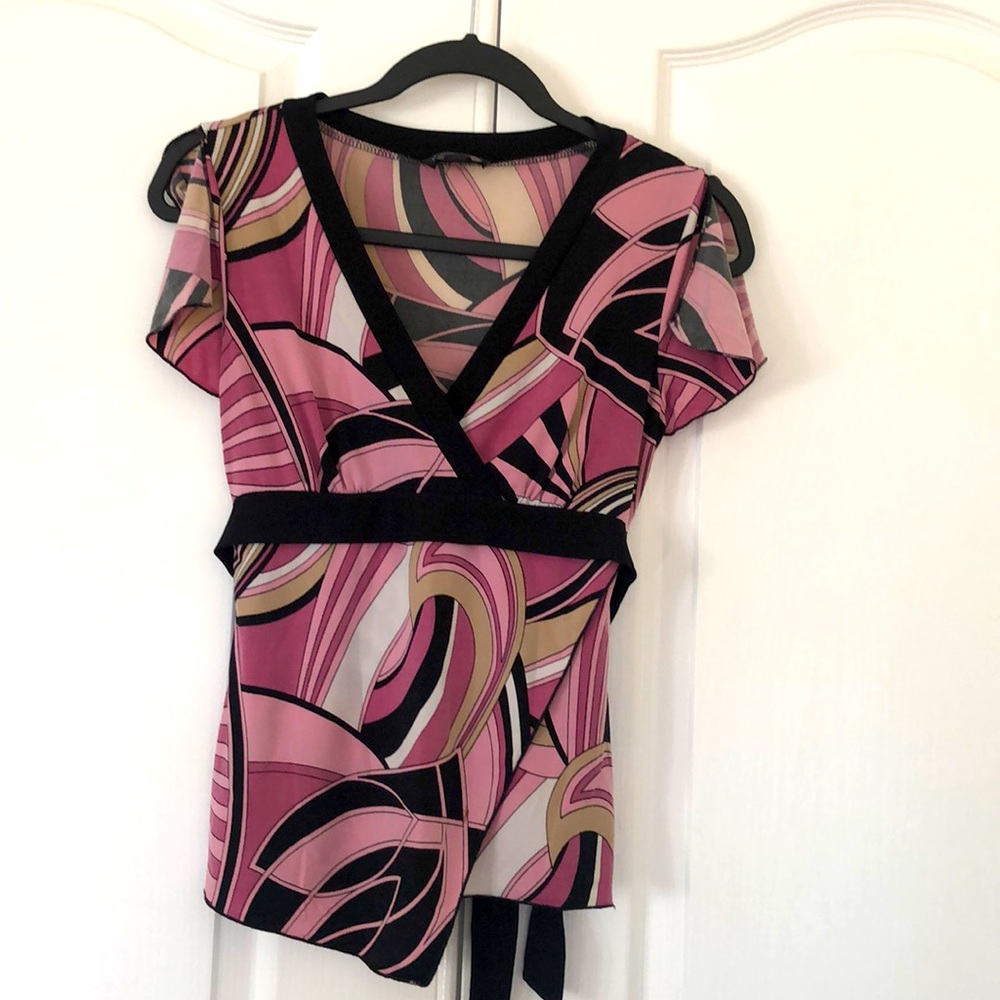 Pink and black Top
